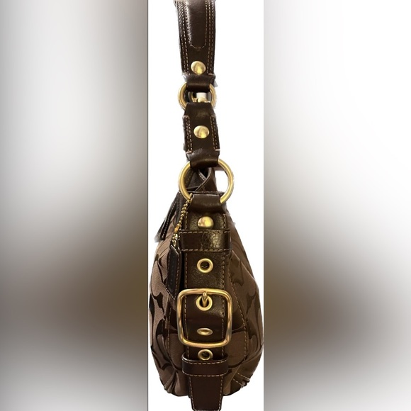 Coach Brown and Black Signature Bag - Picture 2 of 12